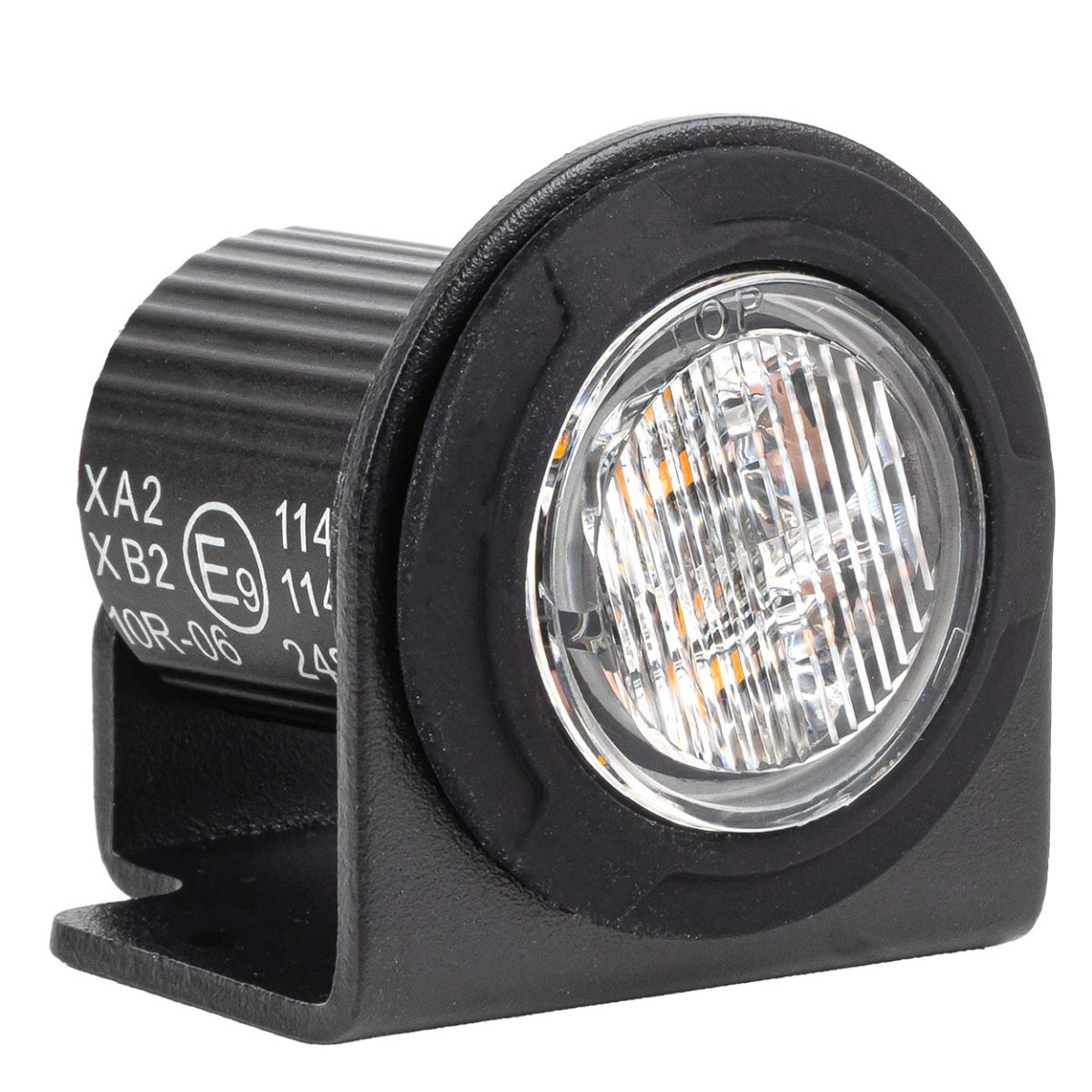 Round orange LED warning lamp R65 12V / 24V 12W AMIO-04864