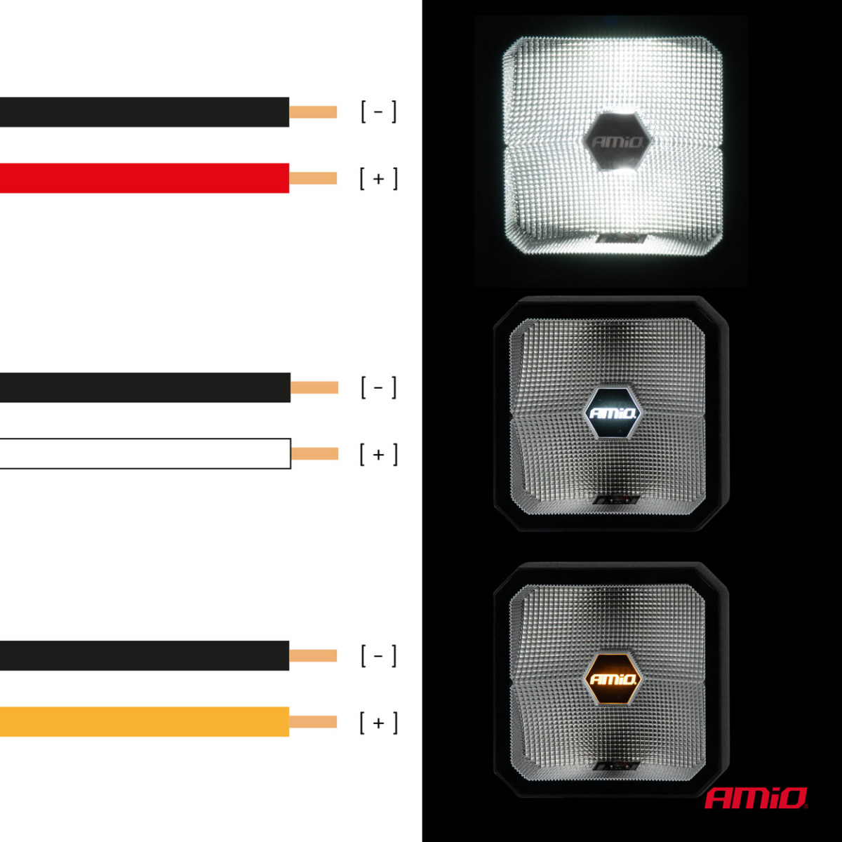 LED Work Lamp COMBO Amber&White, 30W 12V 24V