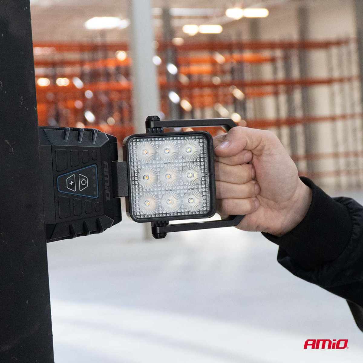 Portable LED work and warning lamp 15W (BATT) AMIO-04865