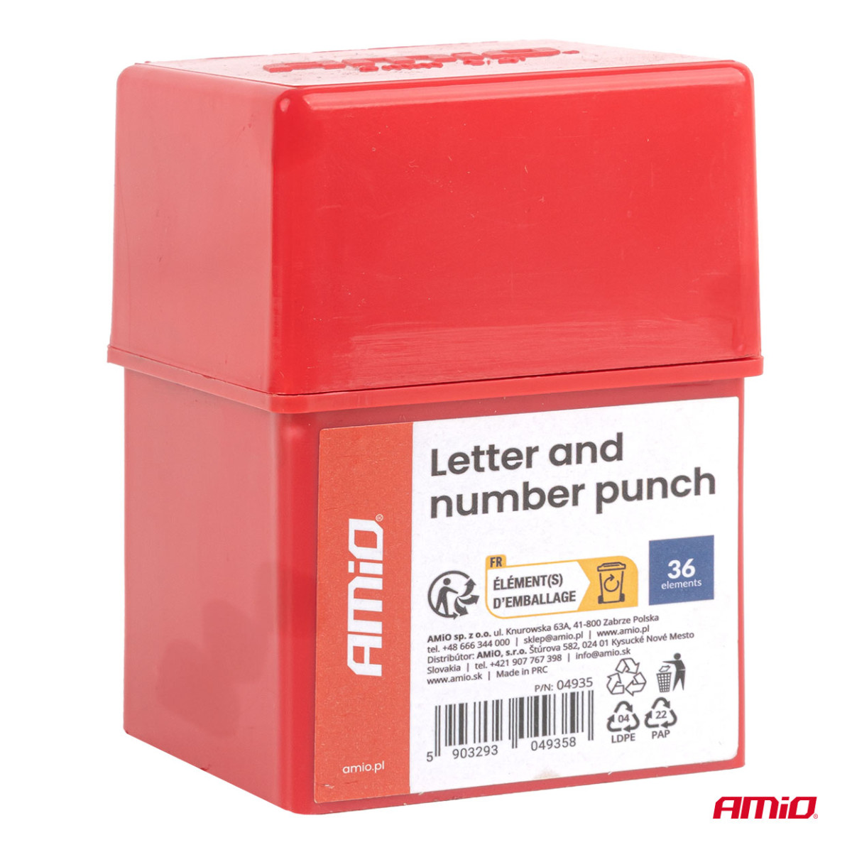 Letter and number marker set, 6 mm, 36 pcs., AMIO-04935