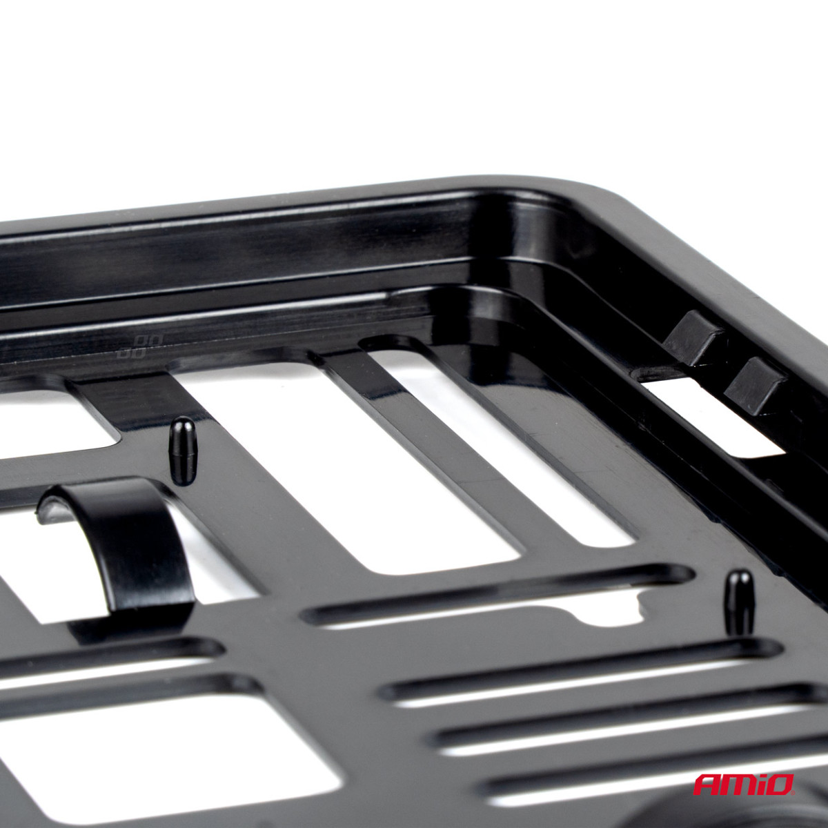 Double row license plate holder – black, AMIO-02994