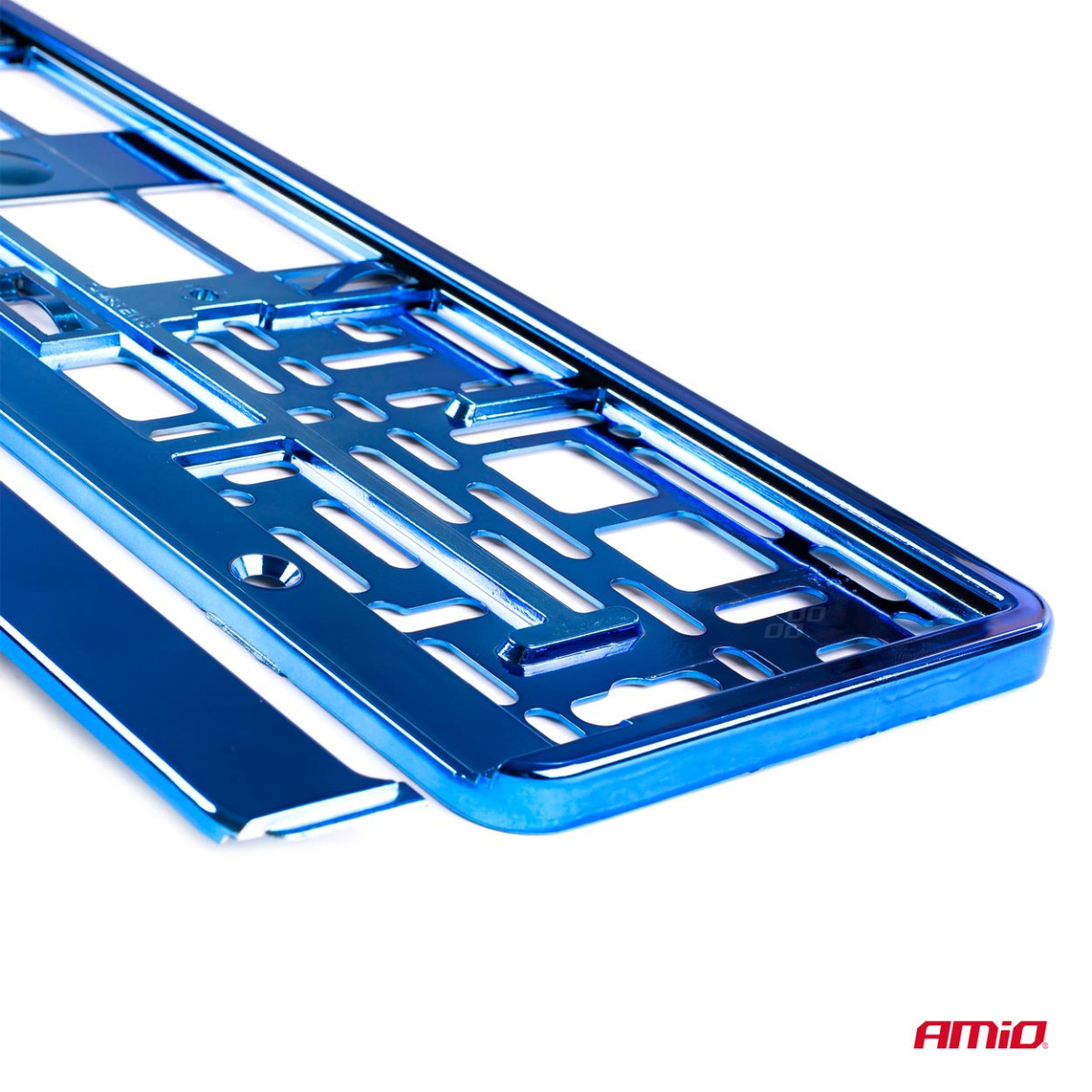 License plate holder – metallic blue, AMIO-03174