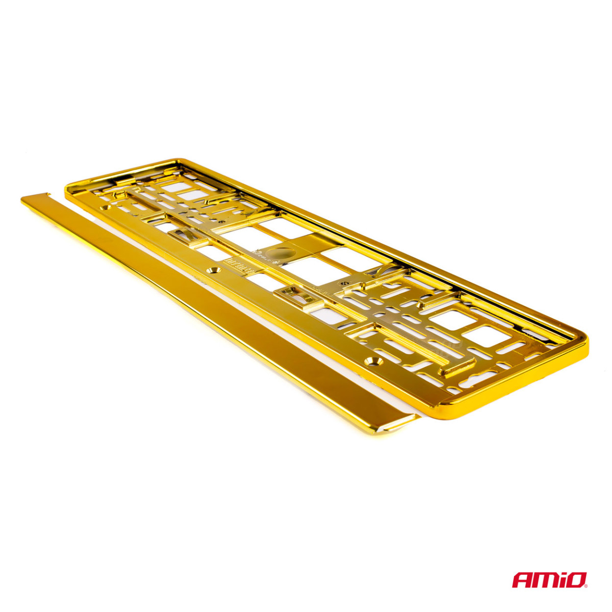 License plate holder – metallic gold color, AMIO-03179