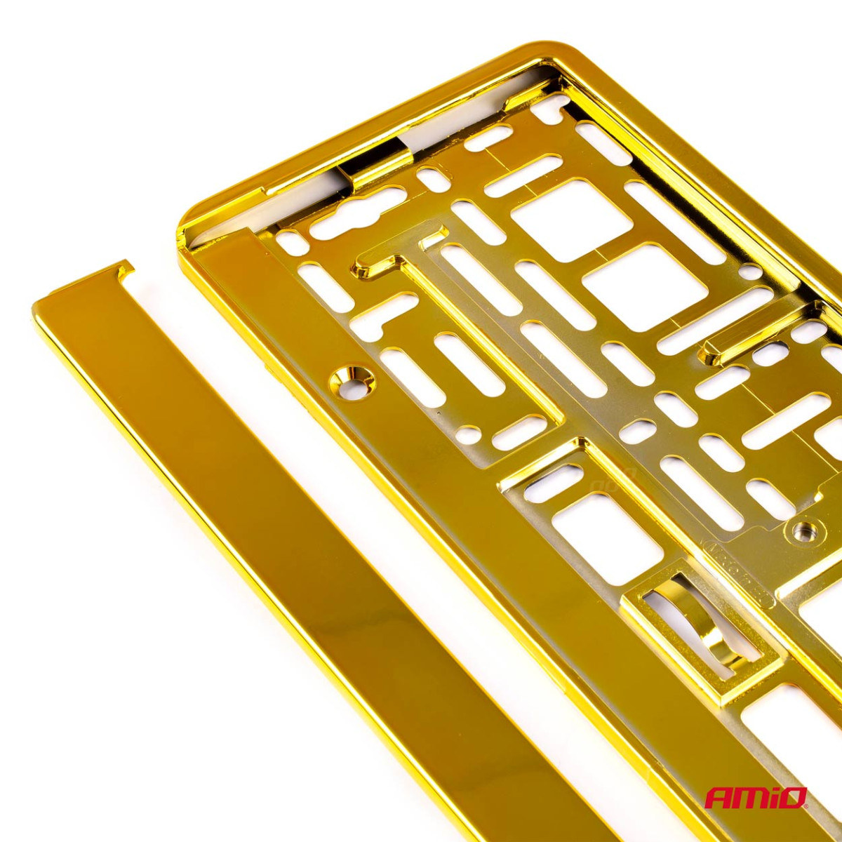 License plate holder – metallic gold color, AMIO-03179