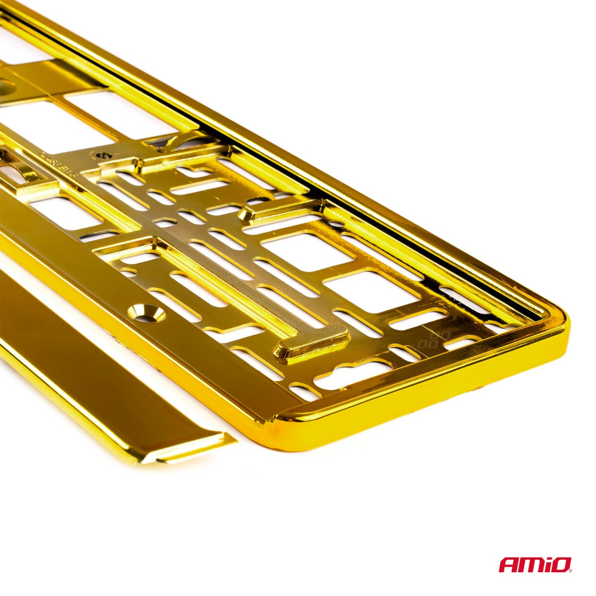 License plate holder – metallic gold color, AMIO-03179