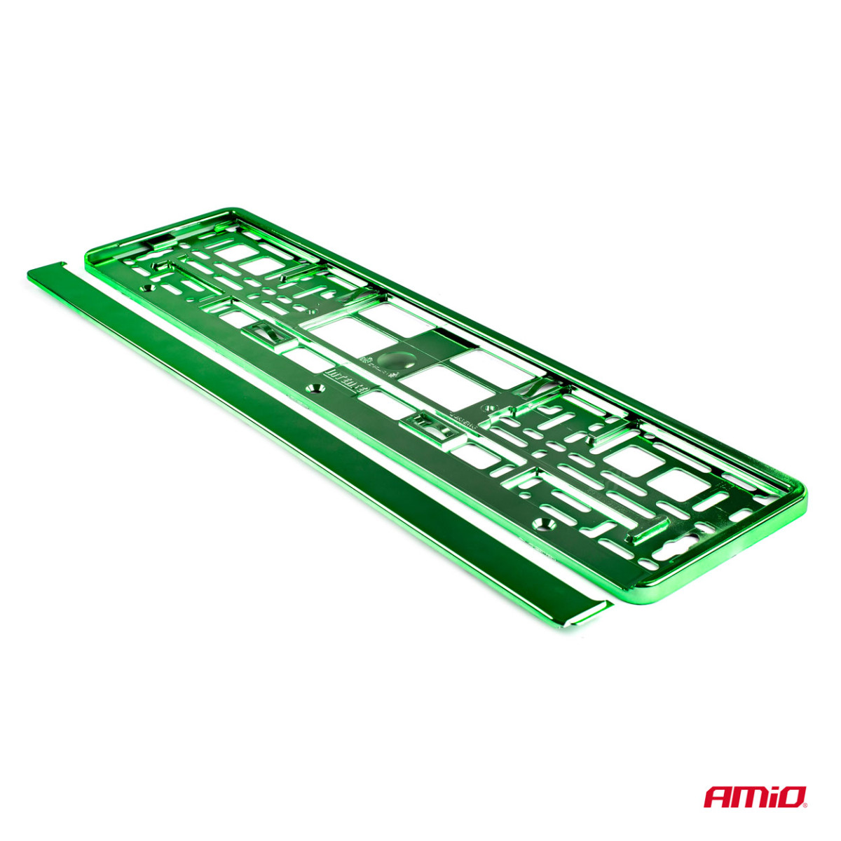 License plate holder – metallic green, AMIO-03178
