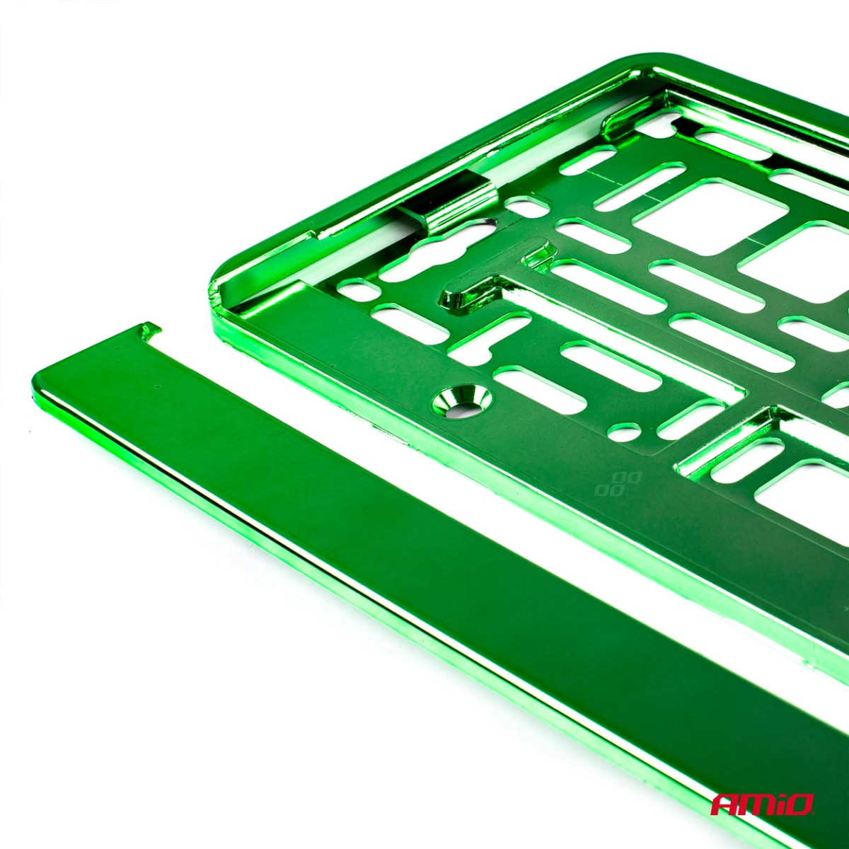 License plate holder – metallic green, AMIO-03178