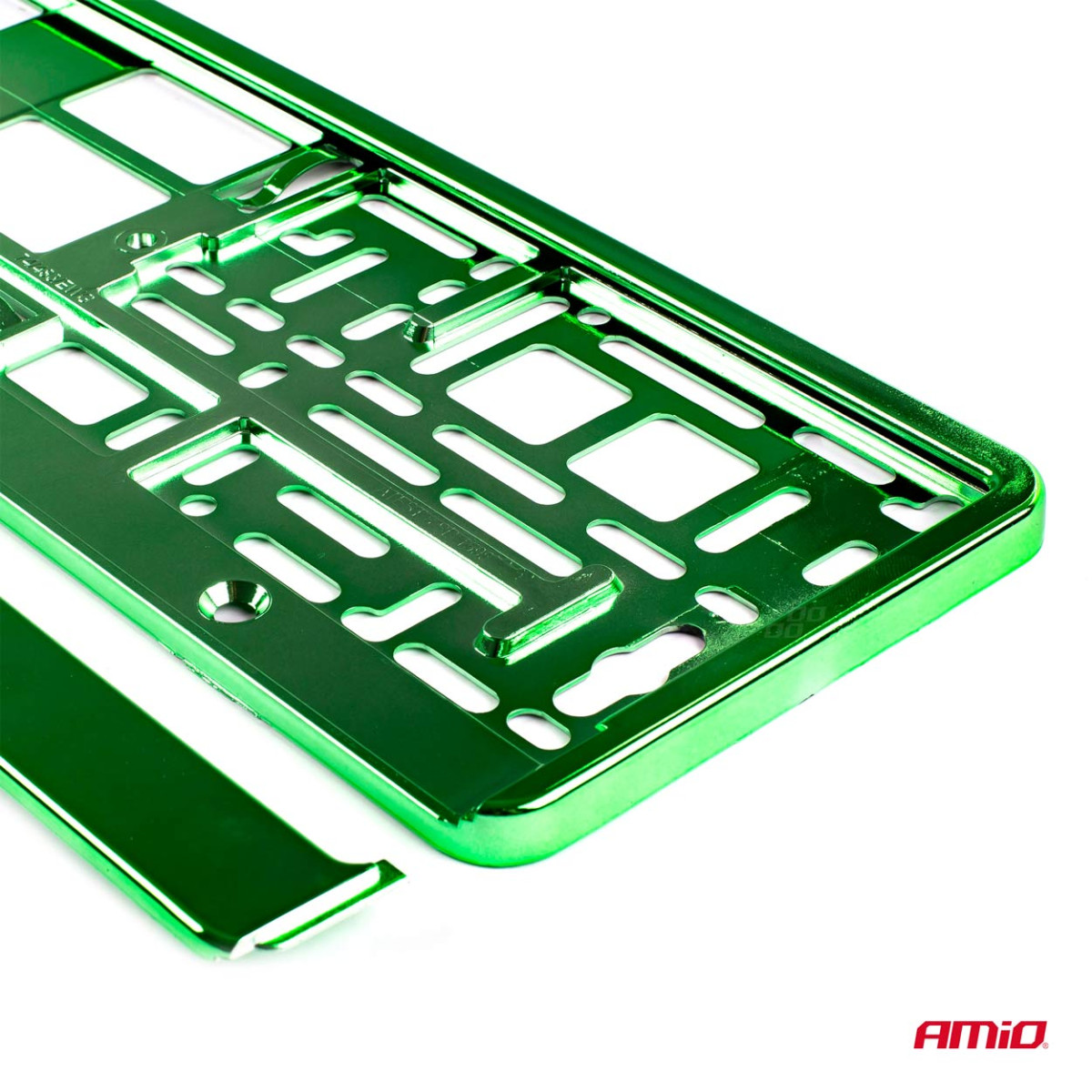 License plate holder – metallic green, AMIO-03178