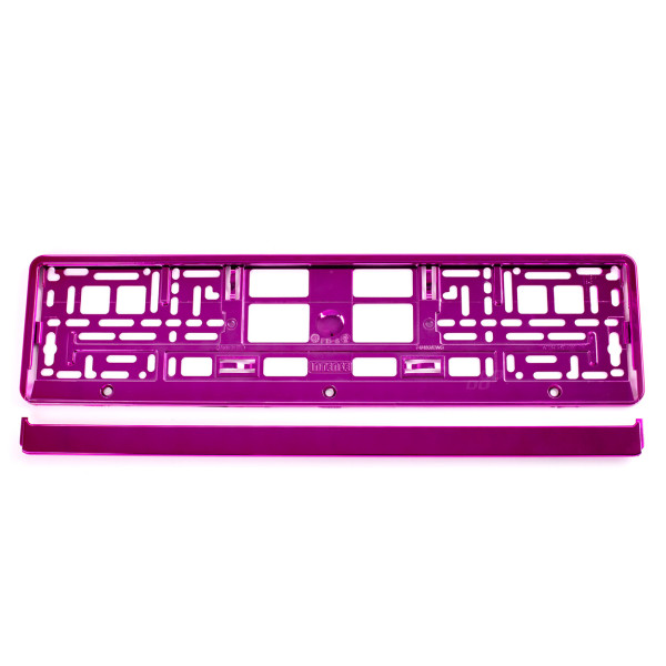 License plate holder – metallic pink, AMIO-03176