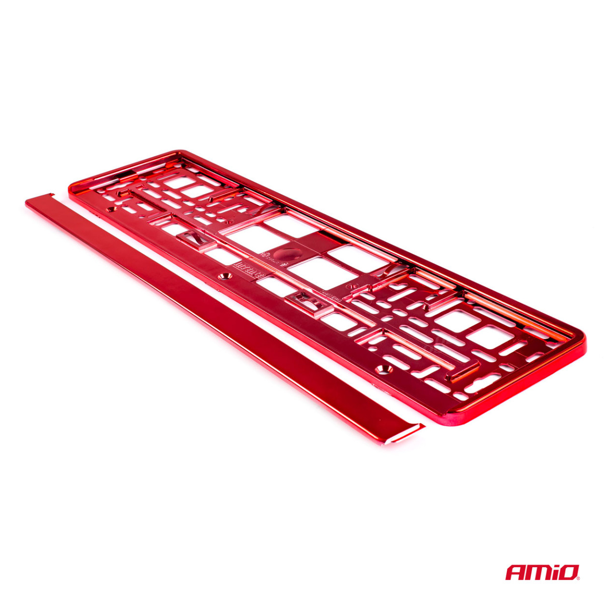 License plate holder – metallic red, AMIO-03171