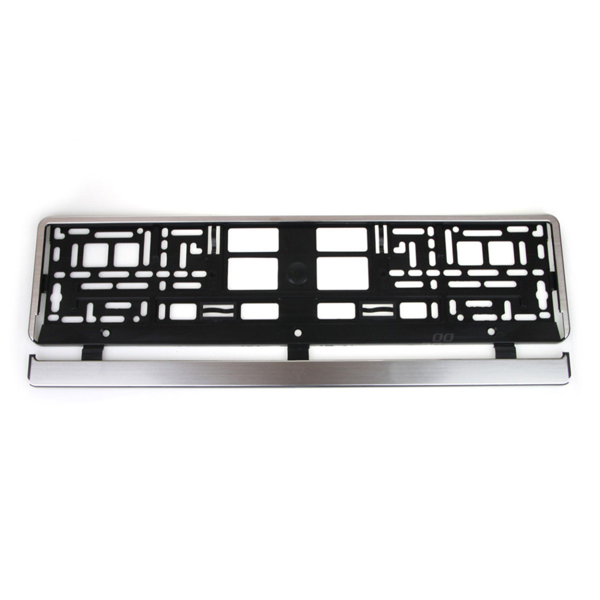 License plate holder – brushed silver, AMIO-01646