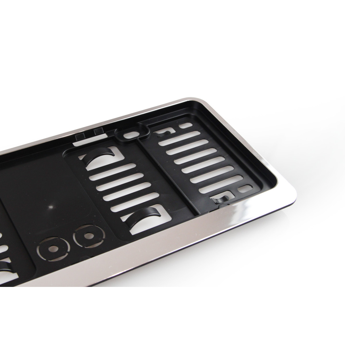 Small license plate holder – black chrome, USA, AMIO-02109