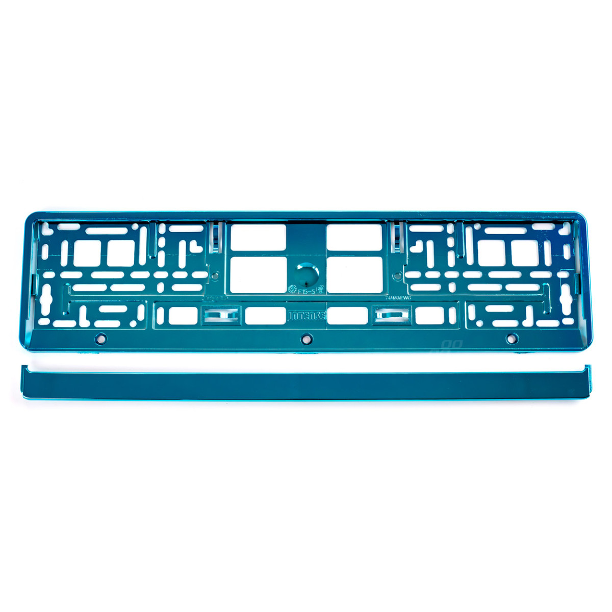 License plate holder – metallic turquoise, AMIO-03177