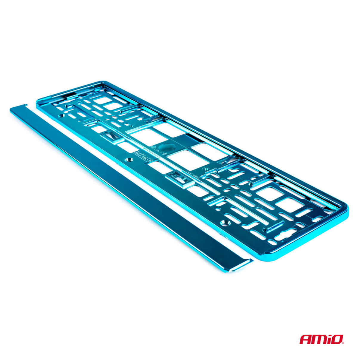 License plate holder – metallic turquoise, AMIO-03177
