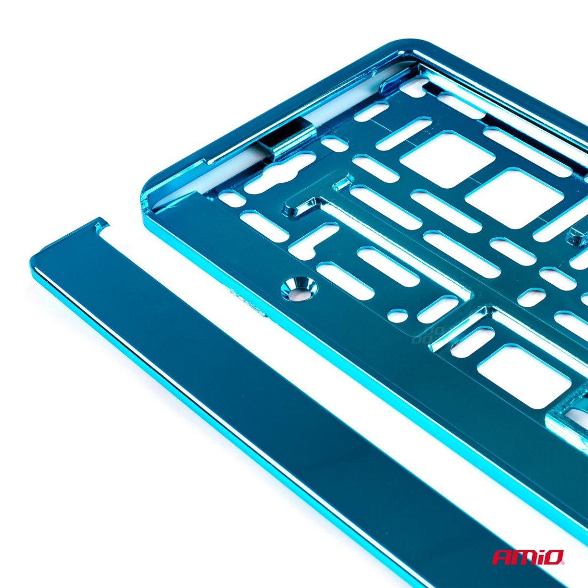 License plate holder – metallic turquoise, AMIO-03177