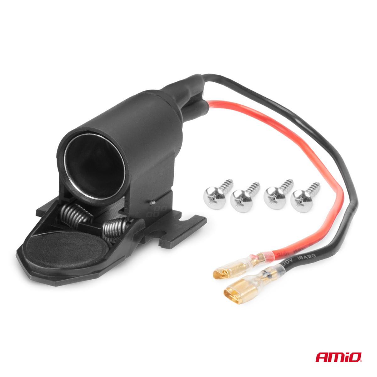 Car power socket with cover 12/24V AMIO-04128
