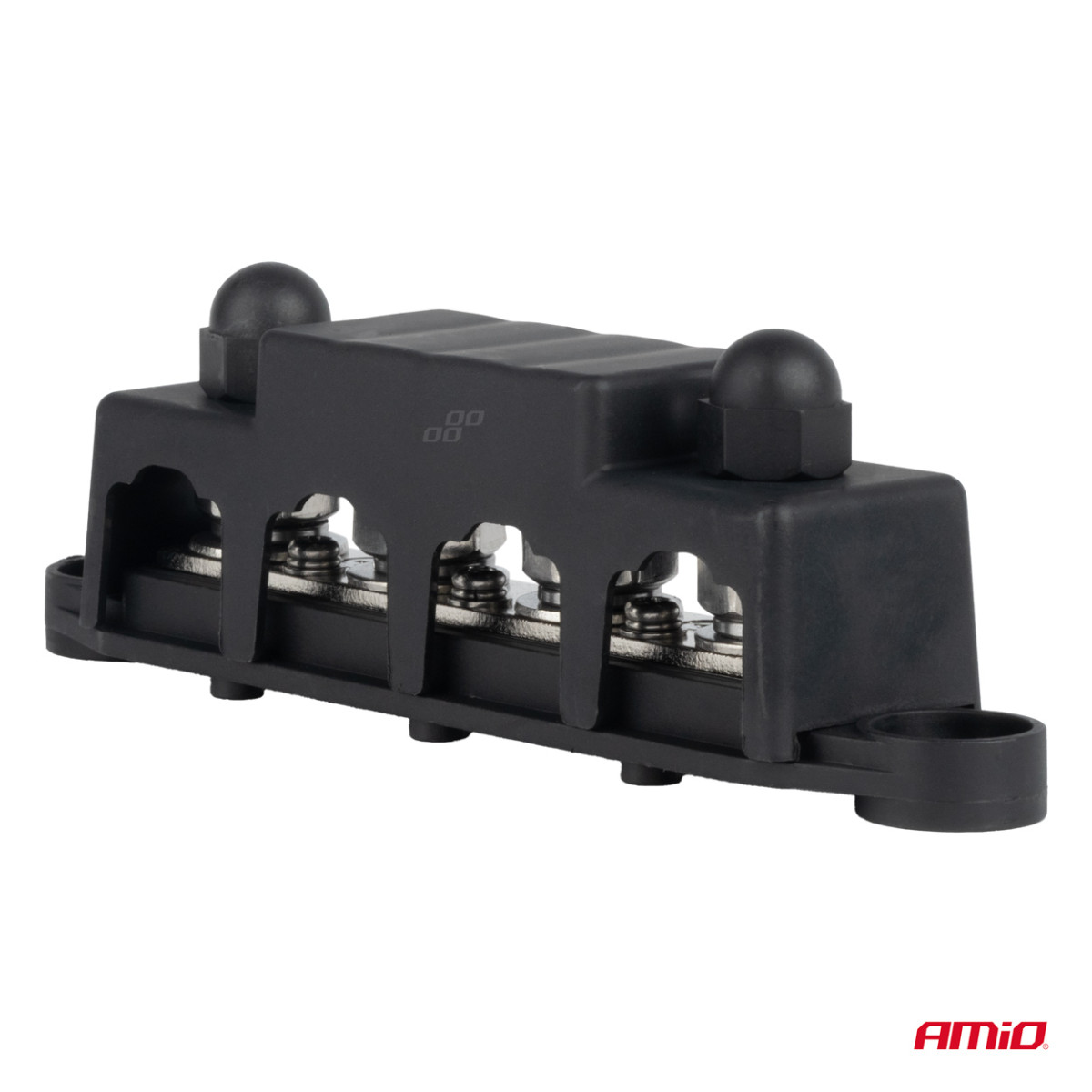 Negative pole power distribution block with 4 M10 bolts, Bus Bar 12/24/48V 250A, AMIO-03811