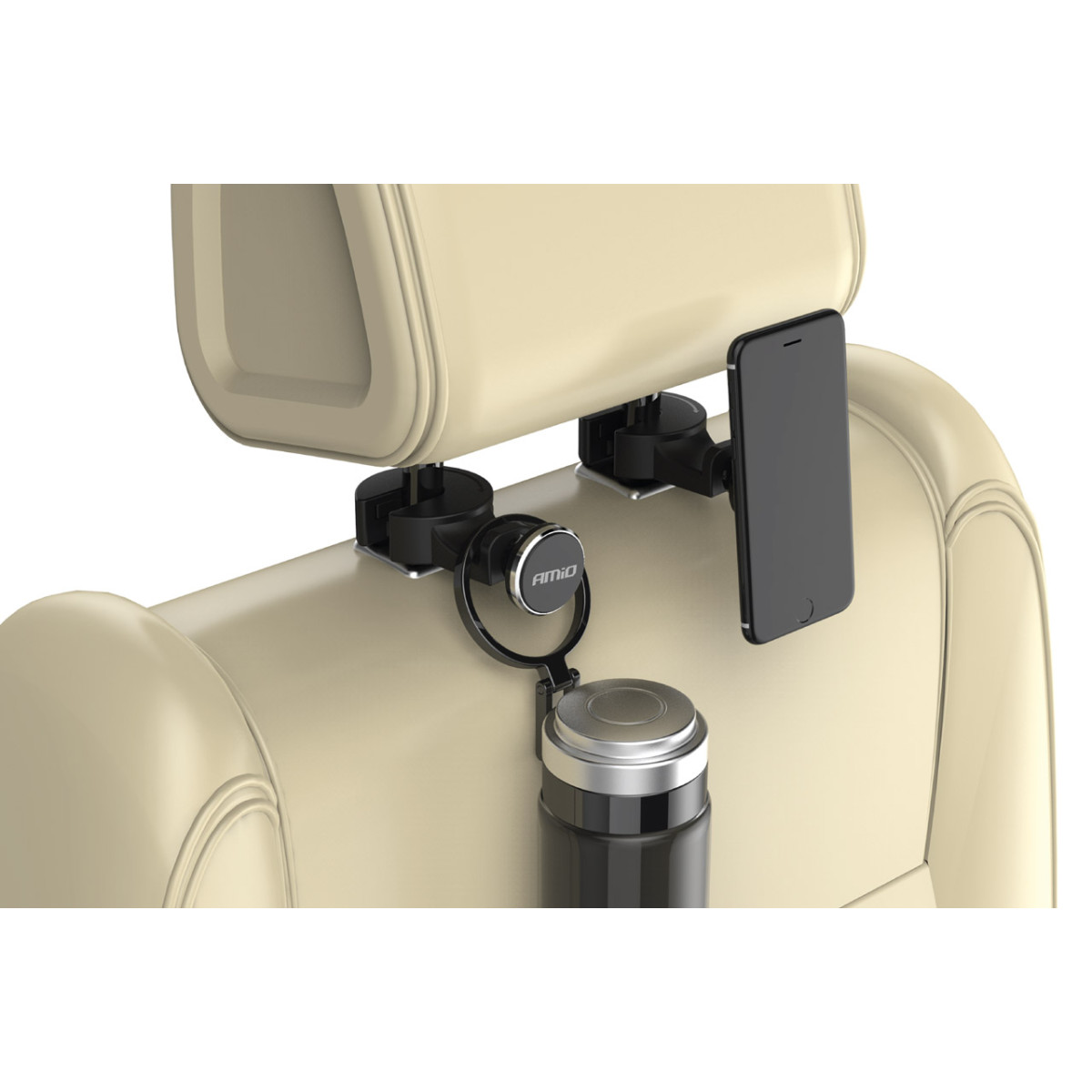Magnetic car phone holder on the headrest THOLD-01