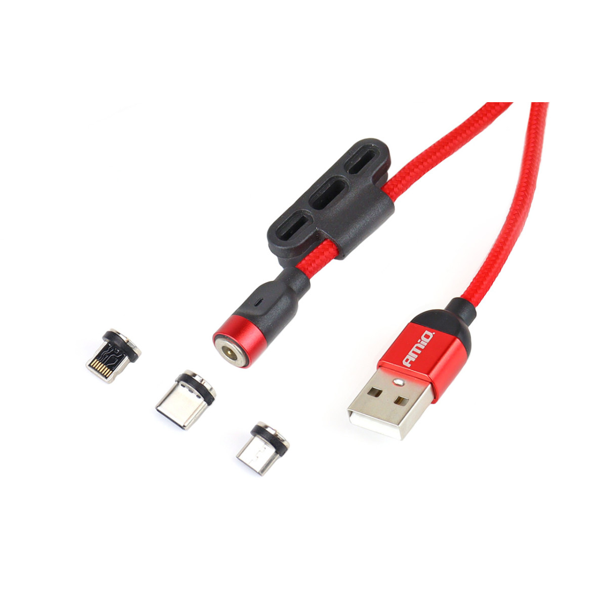 Magnetic USB cable 3 in 1 – Lightning / USB-C / micro USB 1 m UC-08 AMIO-02522