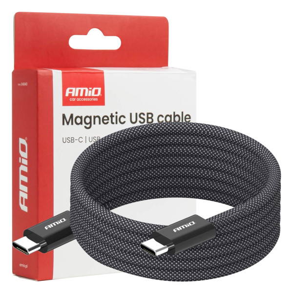 Magnetic USB-C – USB-C cable 60W 100 cm AMIO-04840