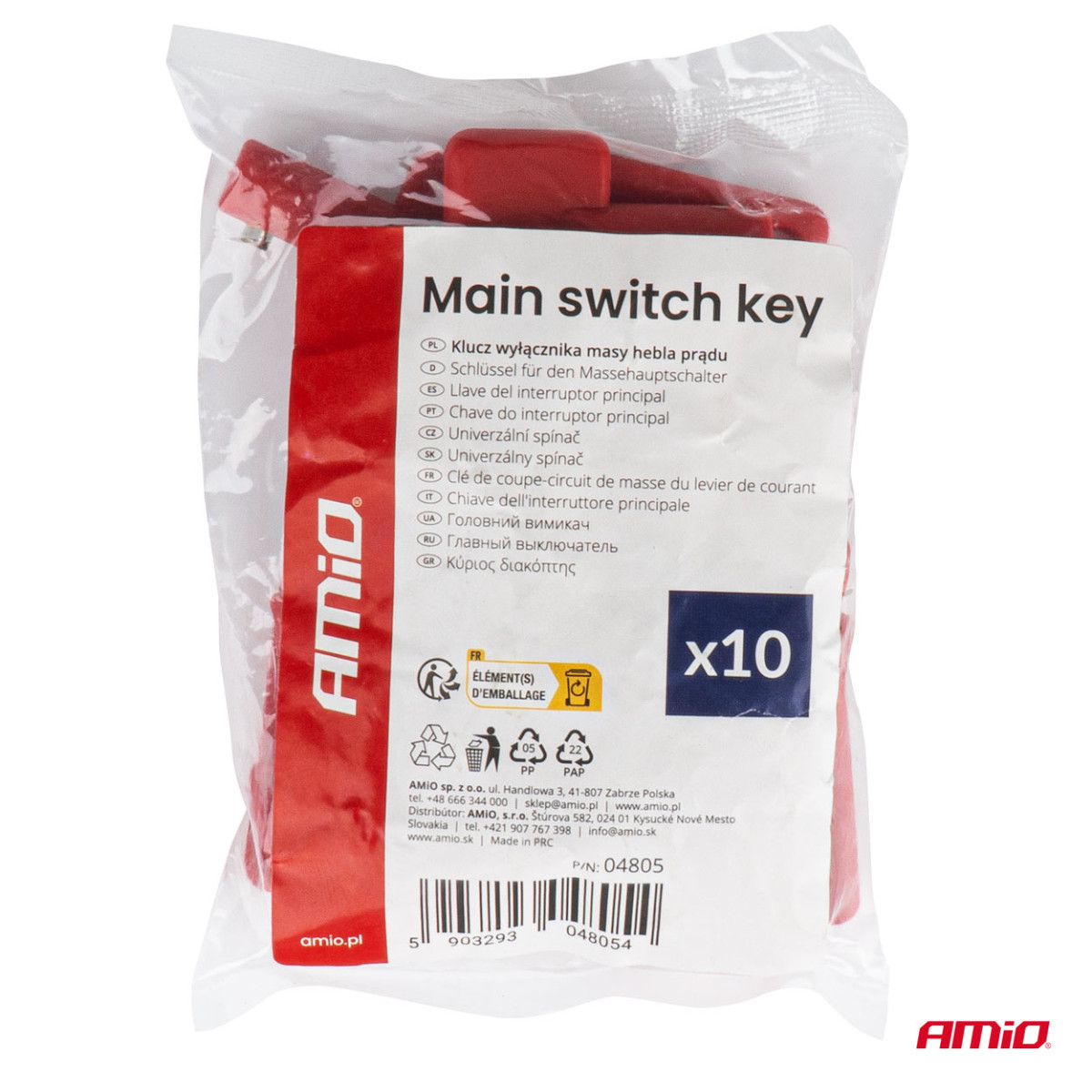 Master switch key set 10 pcs., AMIO-04805