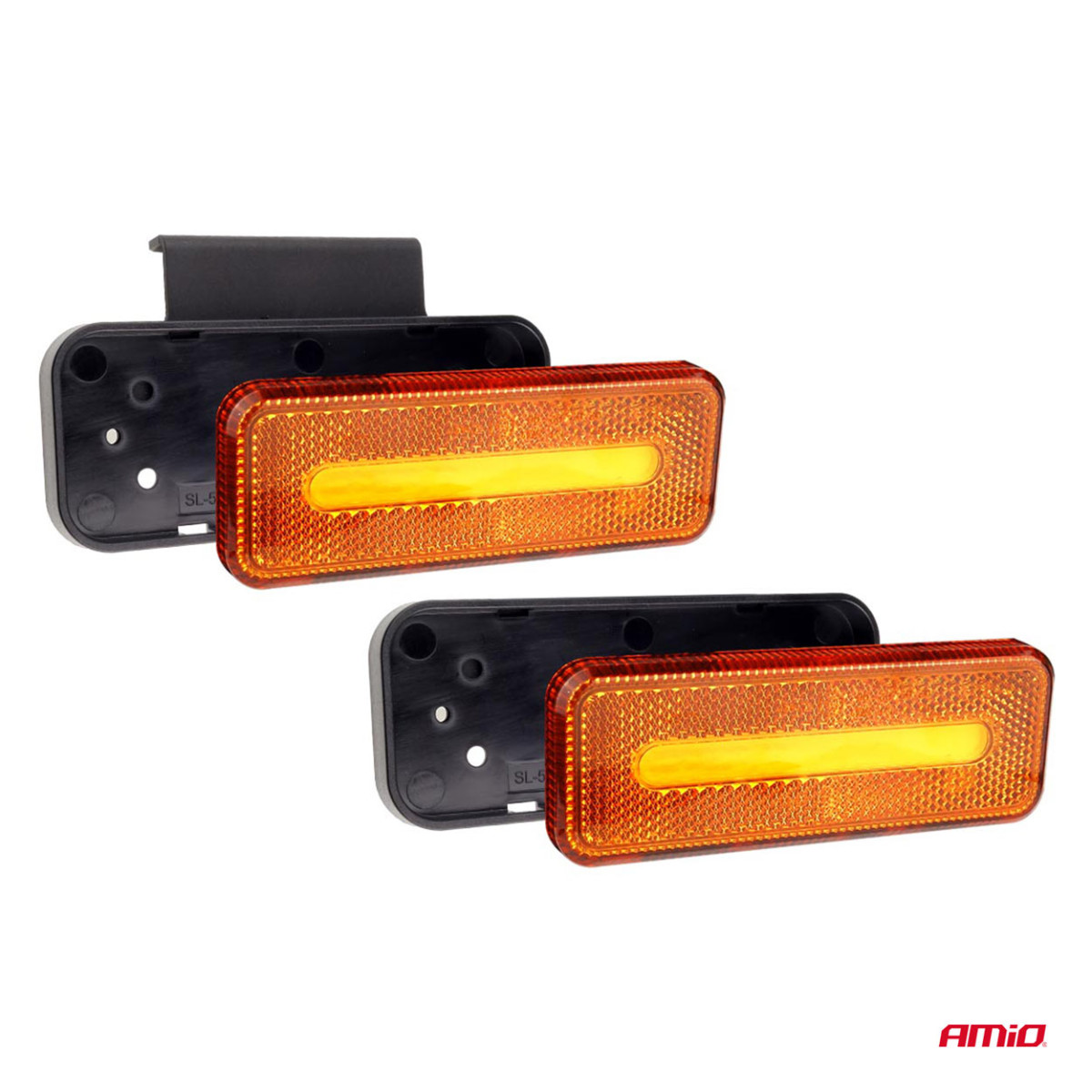 LED marker light AMiO OM-02-O, rectangular, orange
