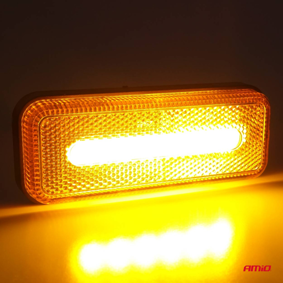 LED marker light AMiO OM-02-O, rectangular, orange