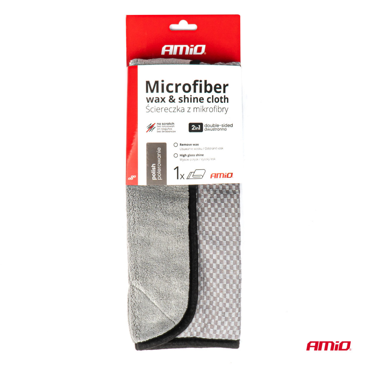 Microfiber cloth for polishing „Wax&Shine“ 40x40cm 600g AMIO-03976