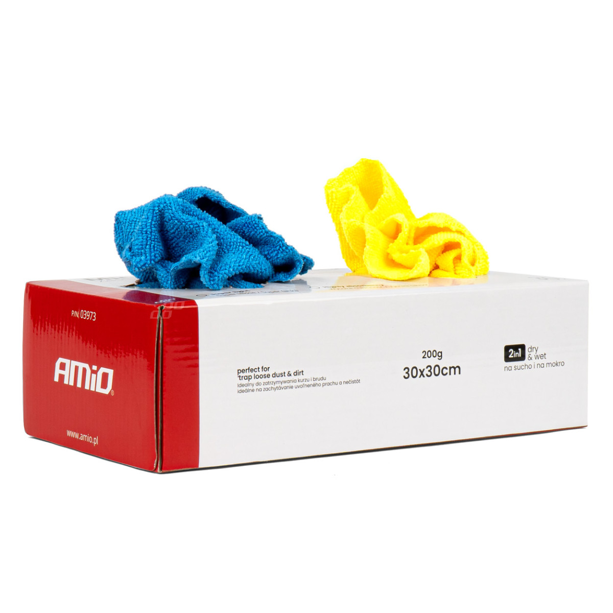 Microfiber cloths, 30×30 cm, 200 gsm, 30 pcs. in a box AMIO-03973