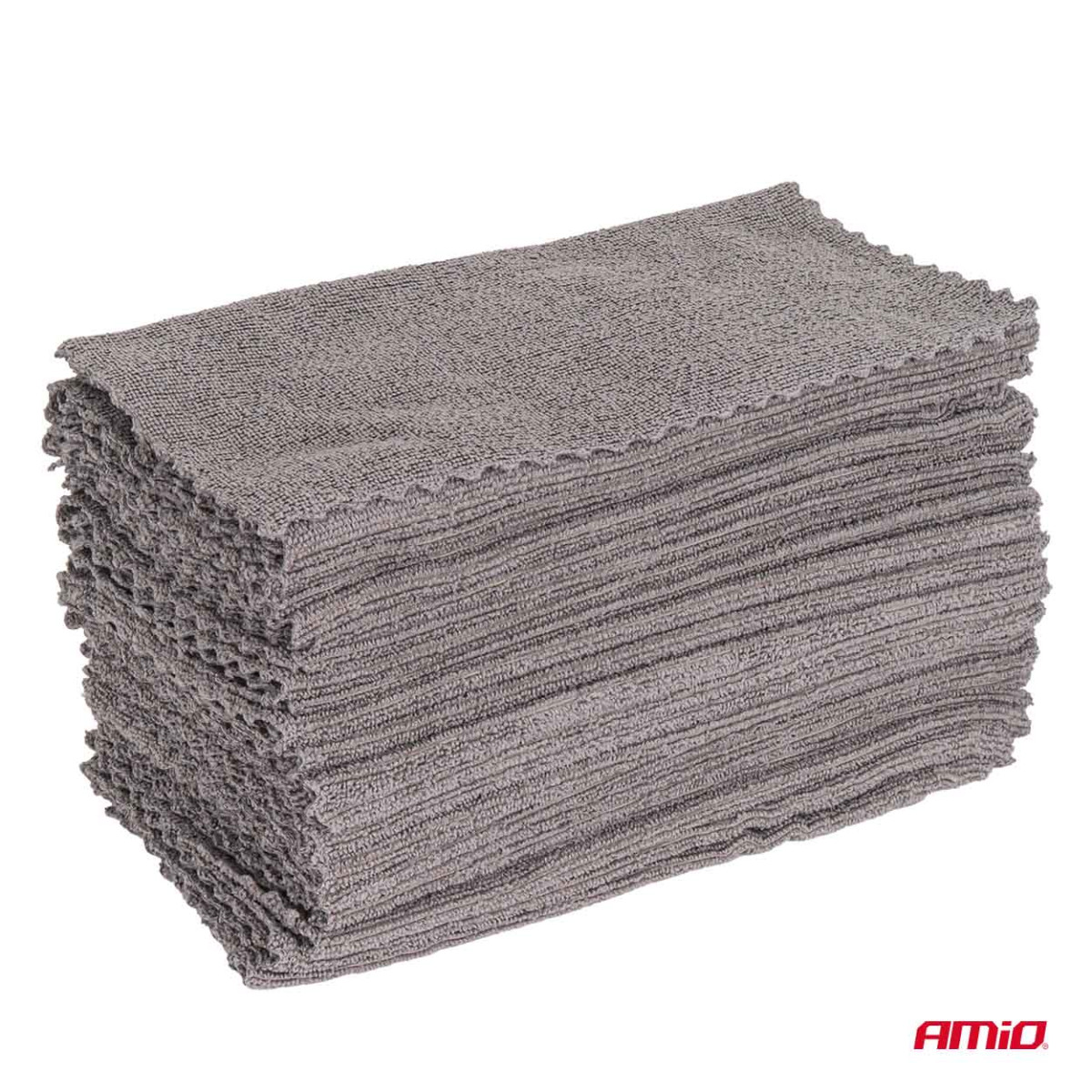 Microfiber cloth set 50 pcs., 210 GSM, 30×30 cm AMIO-04492
