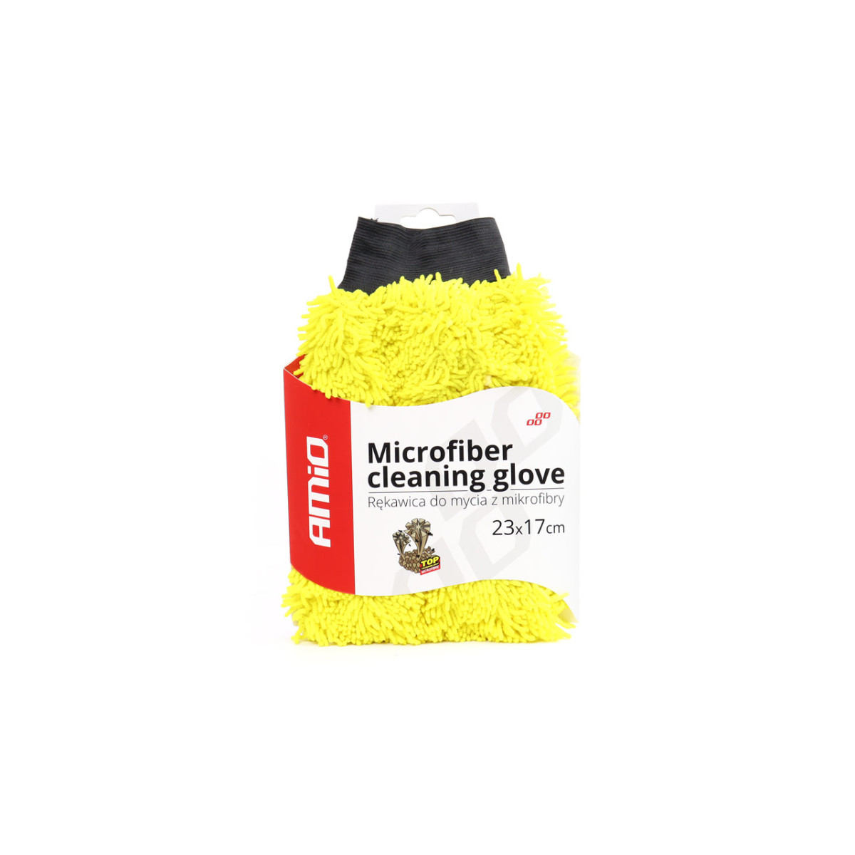 Microfiber glove, yellow, 23x17 cm AMIO-02517