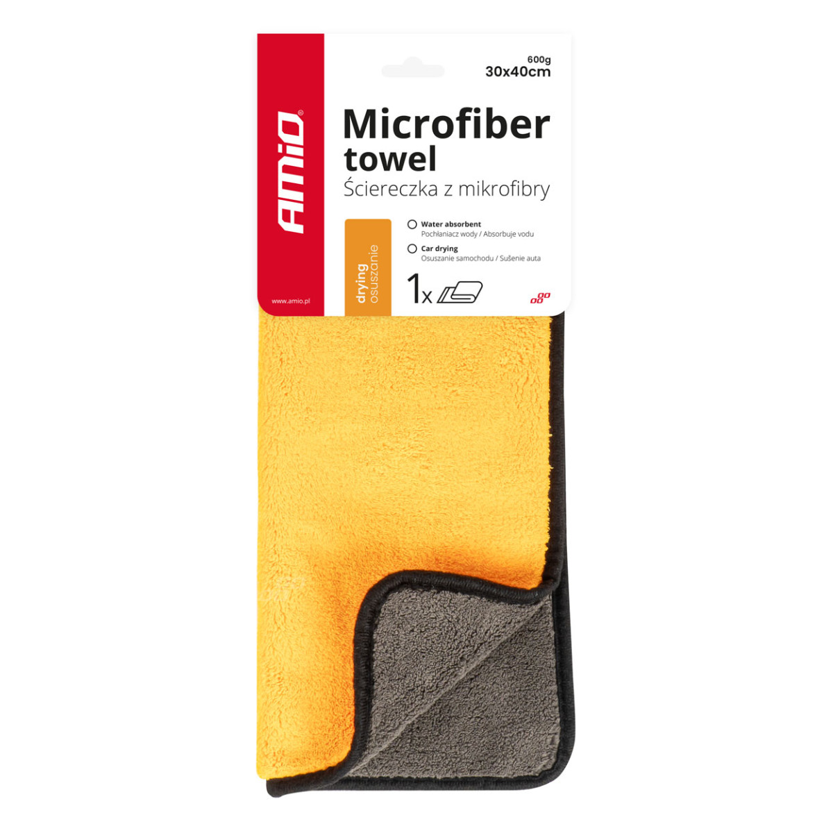 Microfiber polishing cloth 30×40 cm 600 g/m² AMIO-02868
