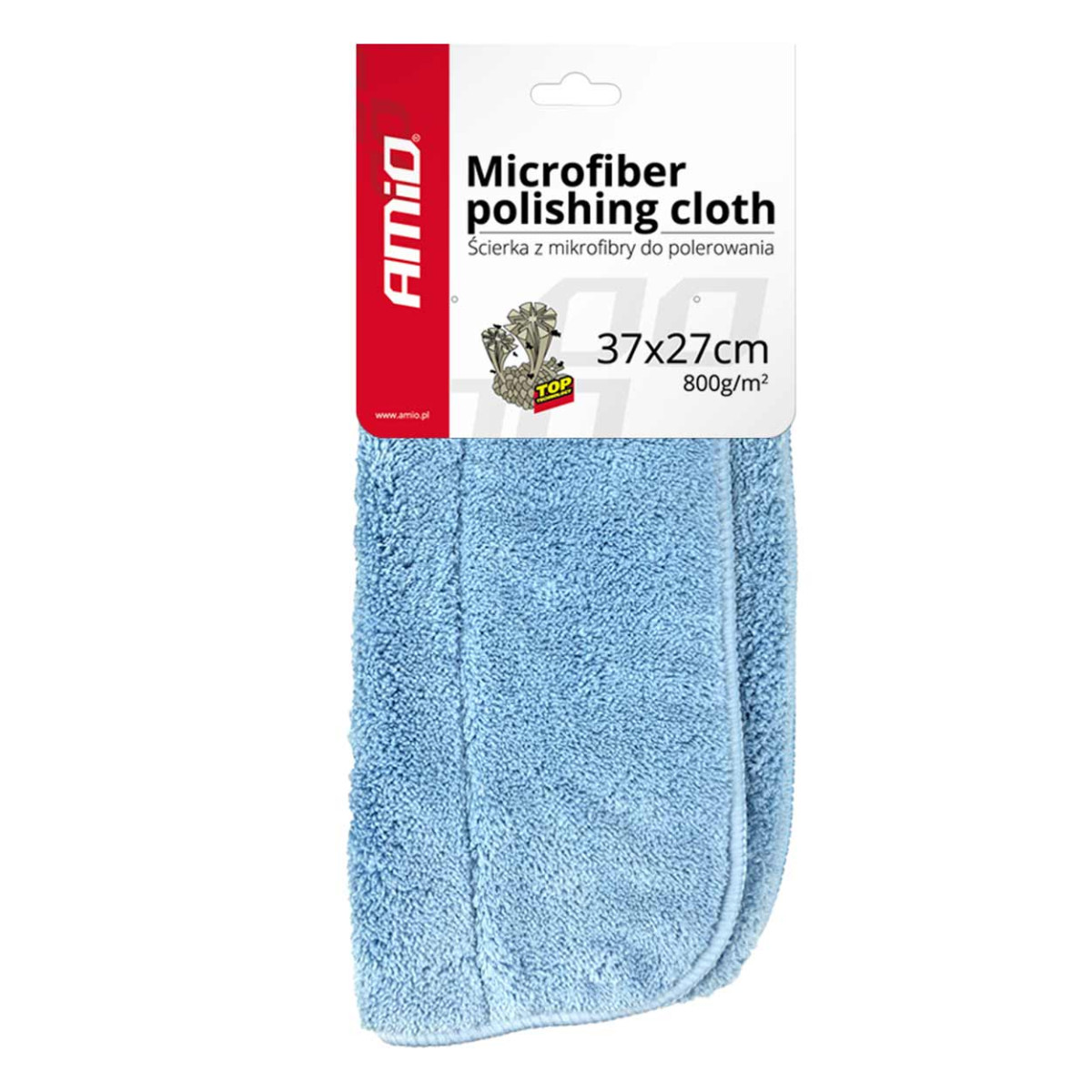 Microfiber polishing cloth 37x27 cm, 800 g/m² AMIO-01620