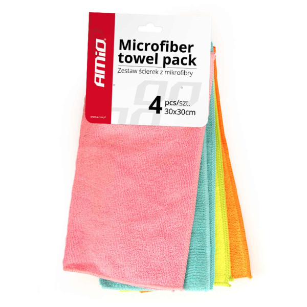 Microfiber cloth set 4 pcs., 30×30 cm Cwash-02 AMIO-01046