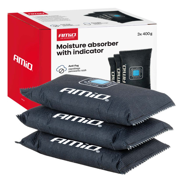 Car moisture absorber with indicator, 3 × 400 g AMIO-04878