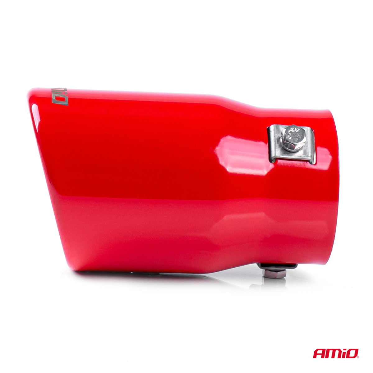 Muffler tip 43-62 mm, stainless steel, red AMiO-03168
