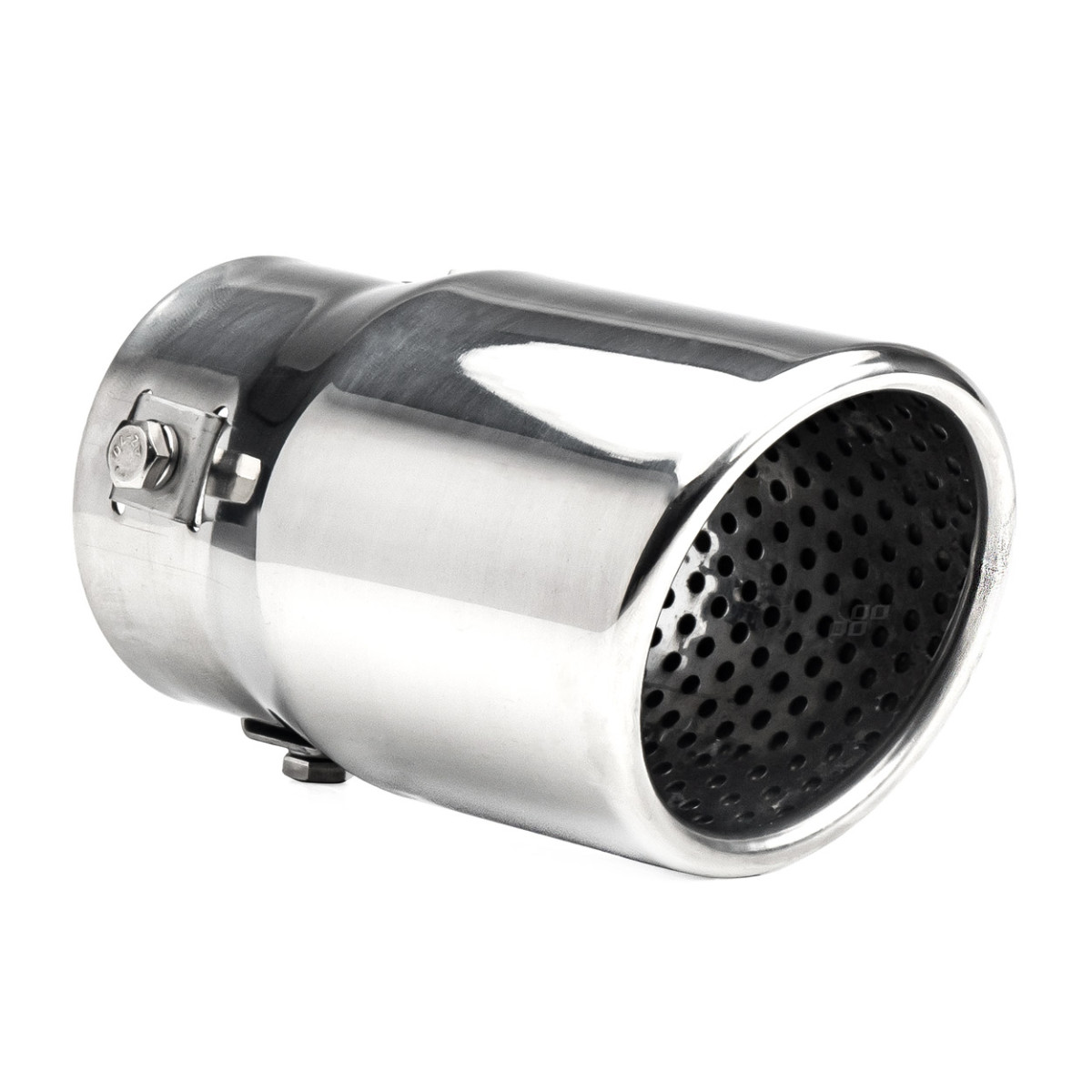 Muffler tip 43-62 mm, stainless steel, chrome plated, AMIO-02348