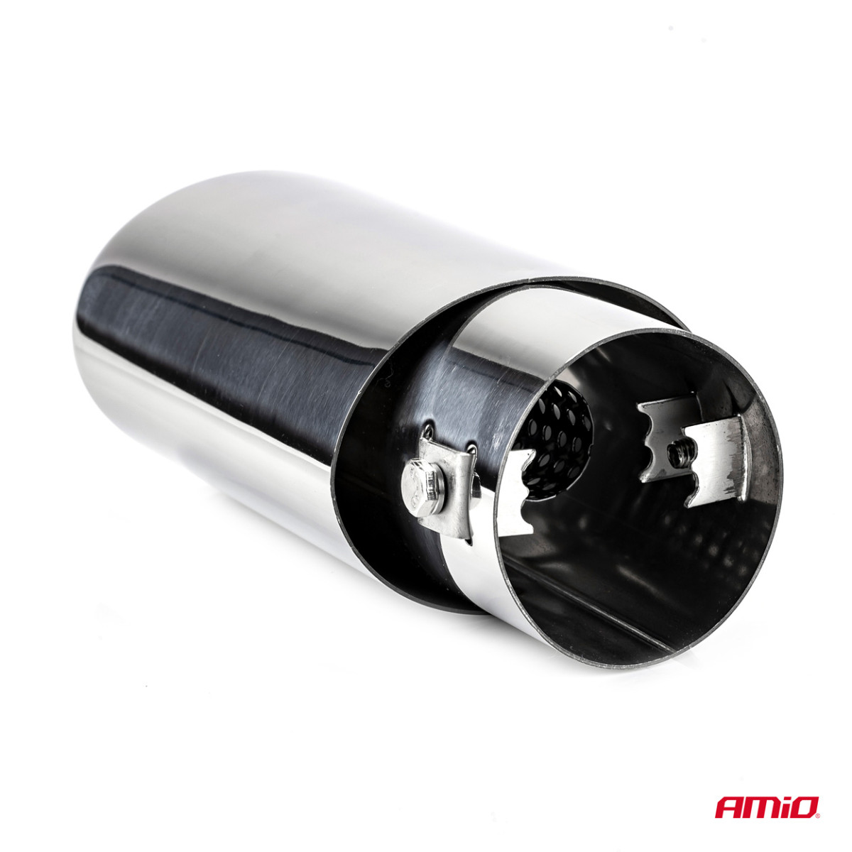 Muffler tip 37-54 mm, stainless steel, chrome plated, AMIO-02349