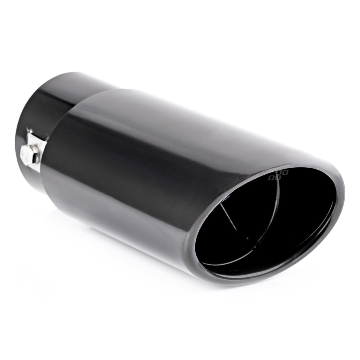 Muffler tip 37–54 mm, stainless steel, black, AMIO-02351