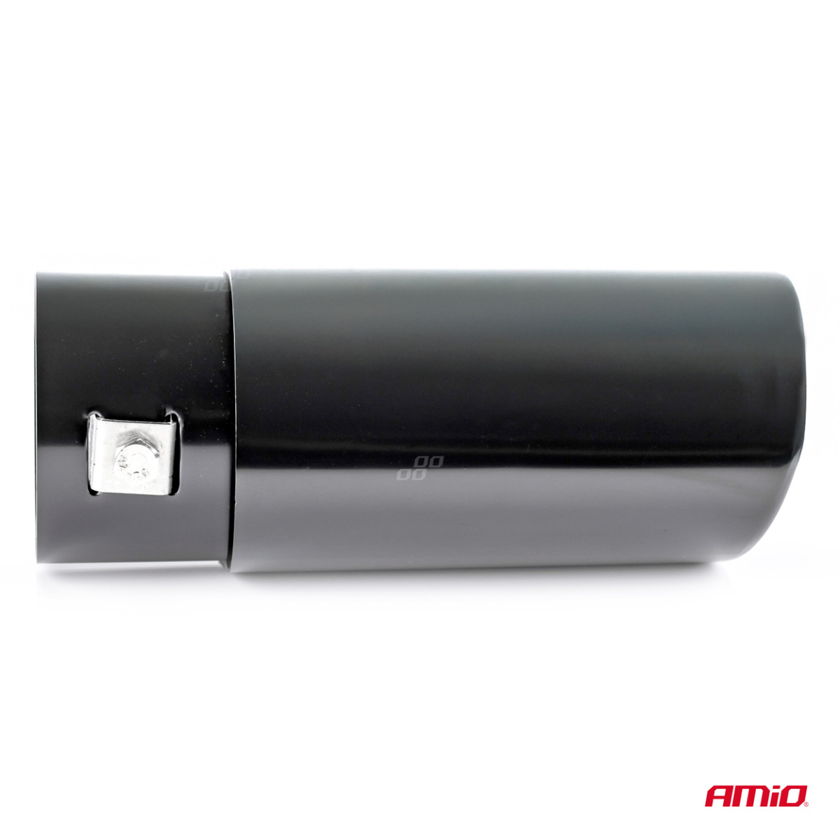 Muffler tip 37–54 mm, stainless steel, black, AMIO-02351