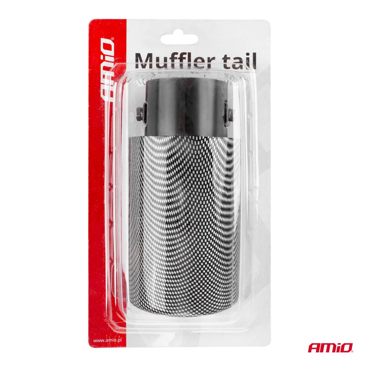 Muffler tip 37–54 mm, stainless steel, Carbon, AMIO-02350