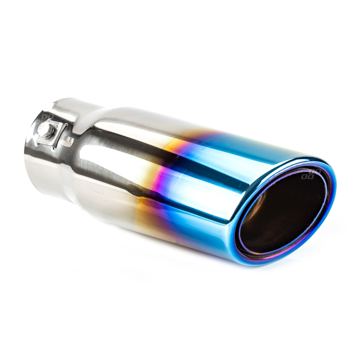 Muffler tip 40-58 mm, stainless steel, burnished metal effect, AMIO-02353