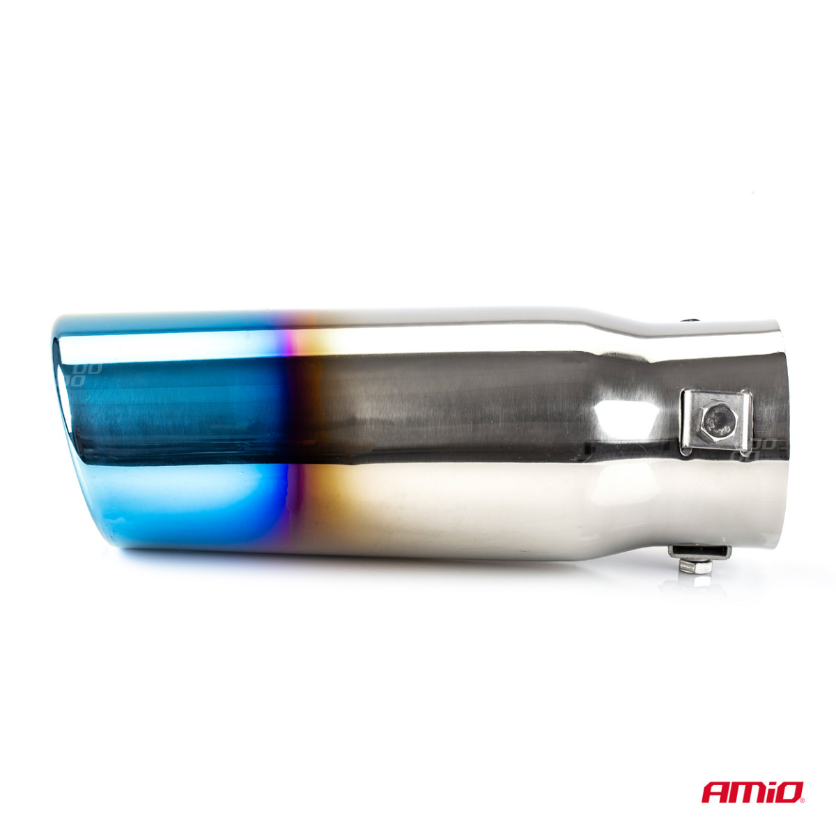 Muffler tip 40-58 mm, stainless steel, burnished metal effect, AMIO-02353