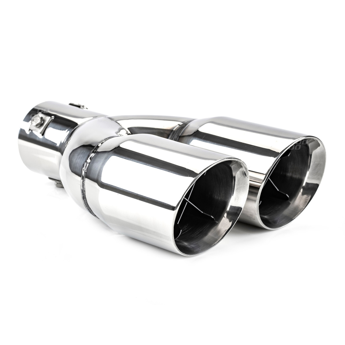 Muffler tip 32-52 mm, stainless steel, chrome plated, AMIO-02646