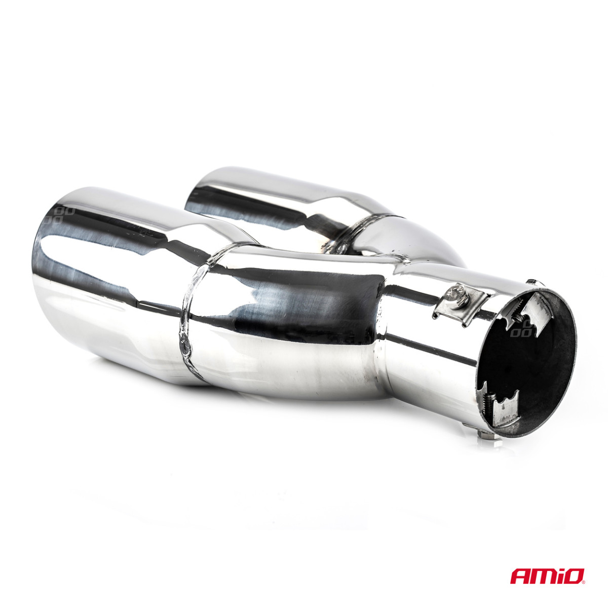 Muffler tip 32-52 mm, stainless steel, chrome plated, AMIO-02646