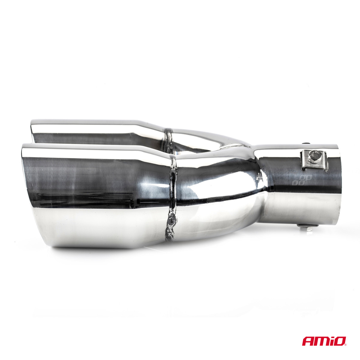 Muffler tip 32-52 mm, stainless steel, chrome plated, AMIO-02646