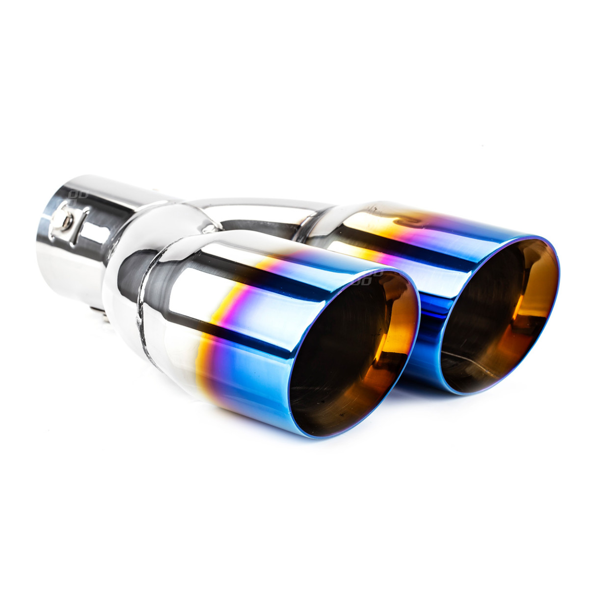 Muffler tip 32-52 mm, stainless steel, burnished metal effect, AMIO-02354