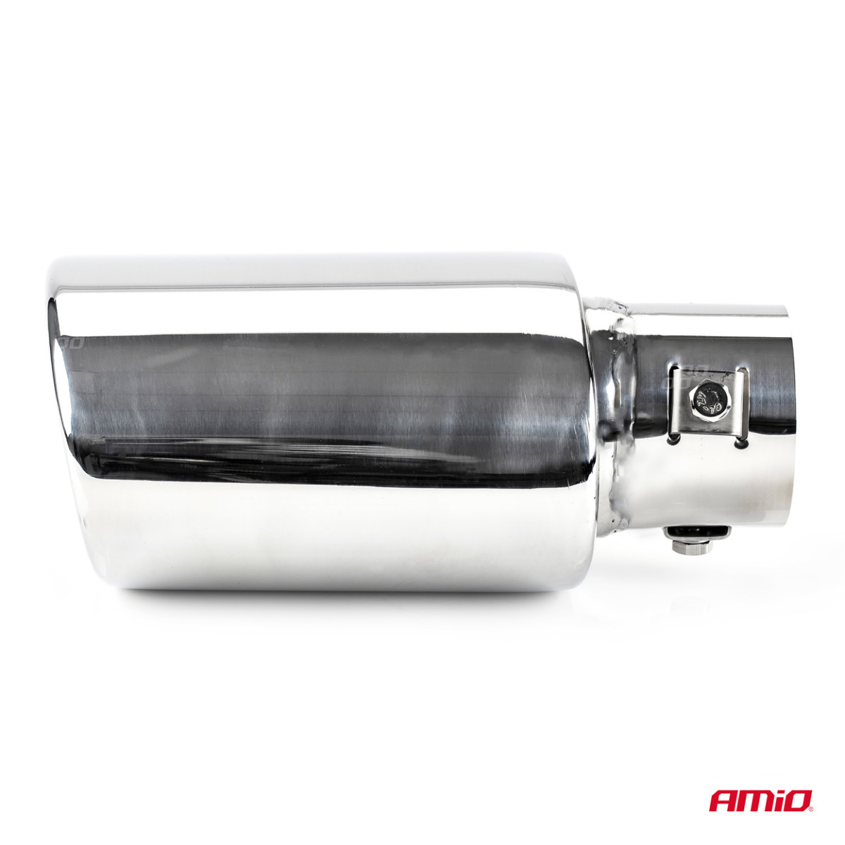 Muffler tip 30-50 mm, stainless steel, chrome plated, AMIO-02355