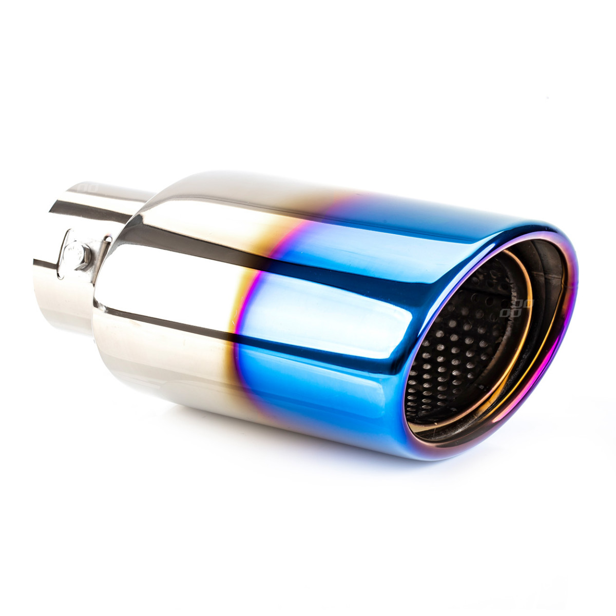 Muffler tip 30-50 mm, stainless steel, burnished metal effect, AMIO-02356