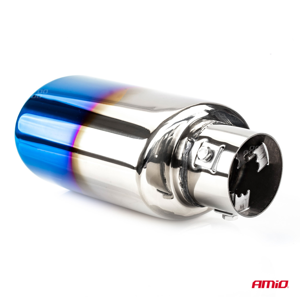 Muffler tip 30-50 mm, stainless steel, burnished metal effect, AMIO-02356